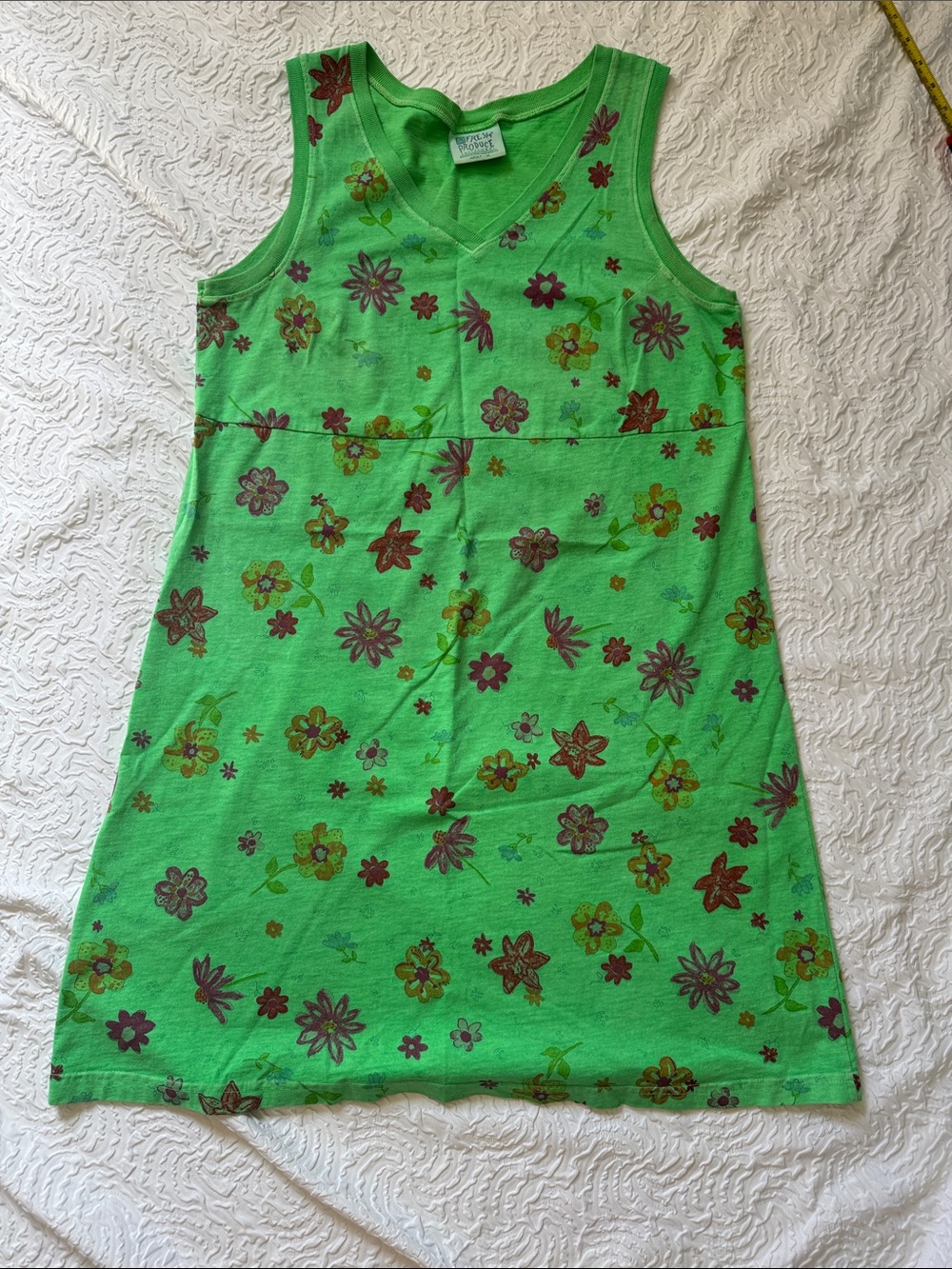 fresh produce Green Floral Strapless Dress